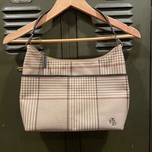 Ralph Lauren Brown Plaid top handle purse